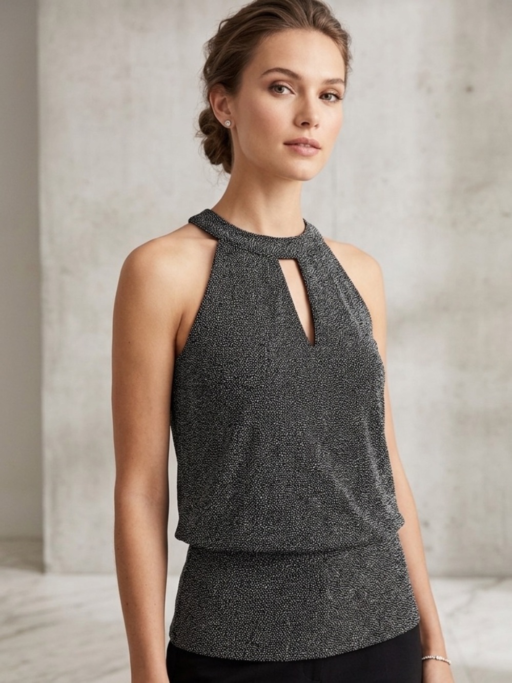 NWT White House Black Market Shimmer Halter Top XS